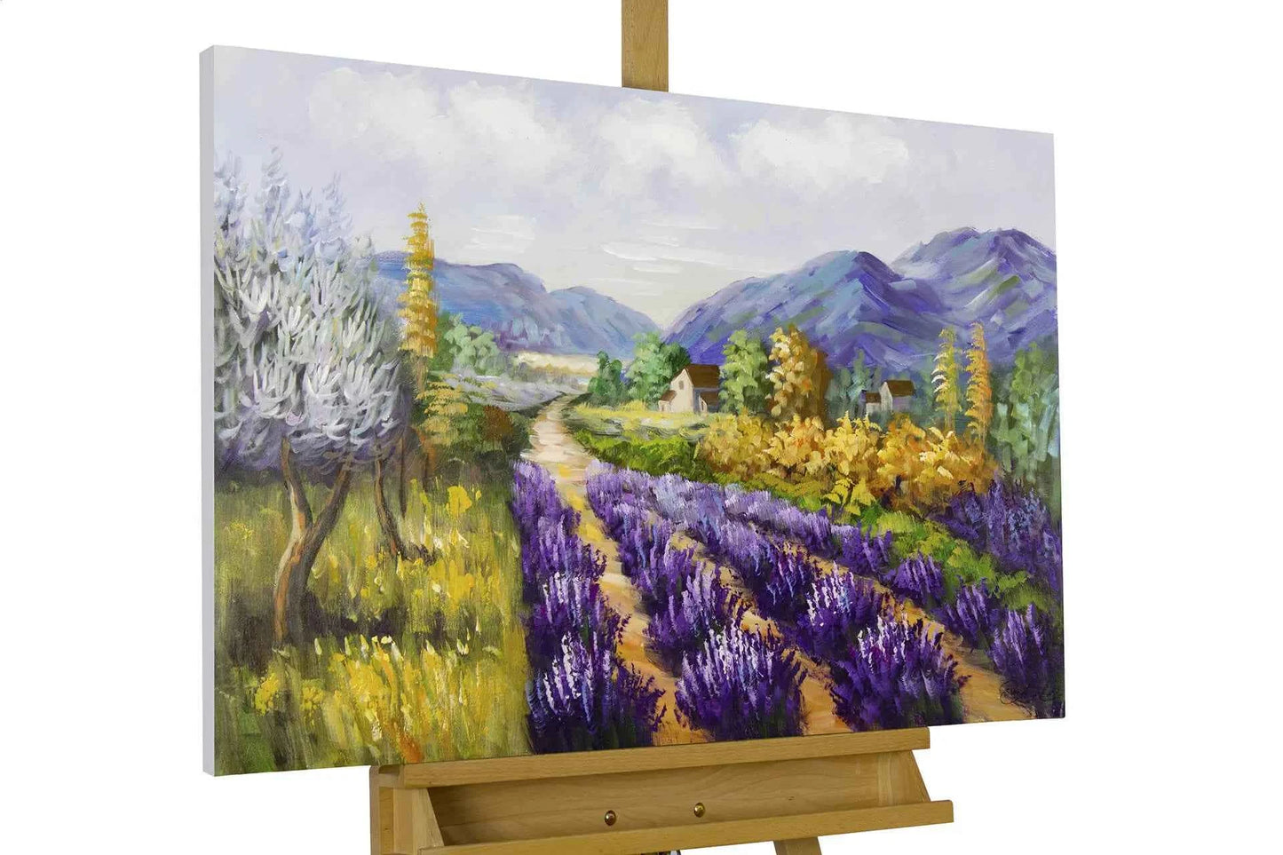 art-paysage-campagne-champ-lavande-peinture-huile-toile