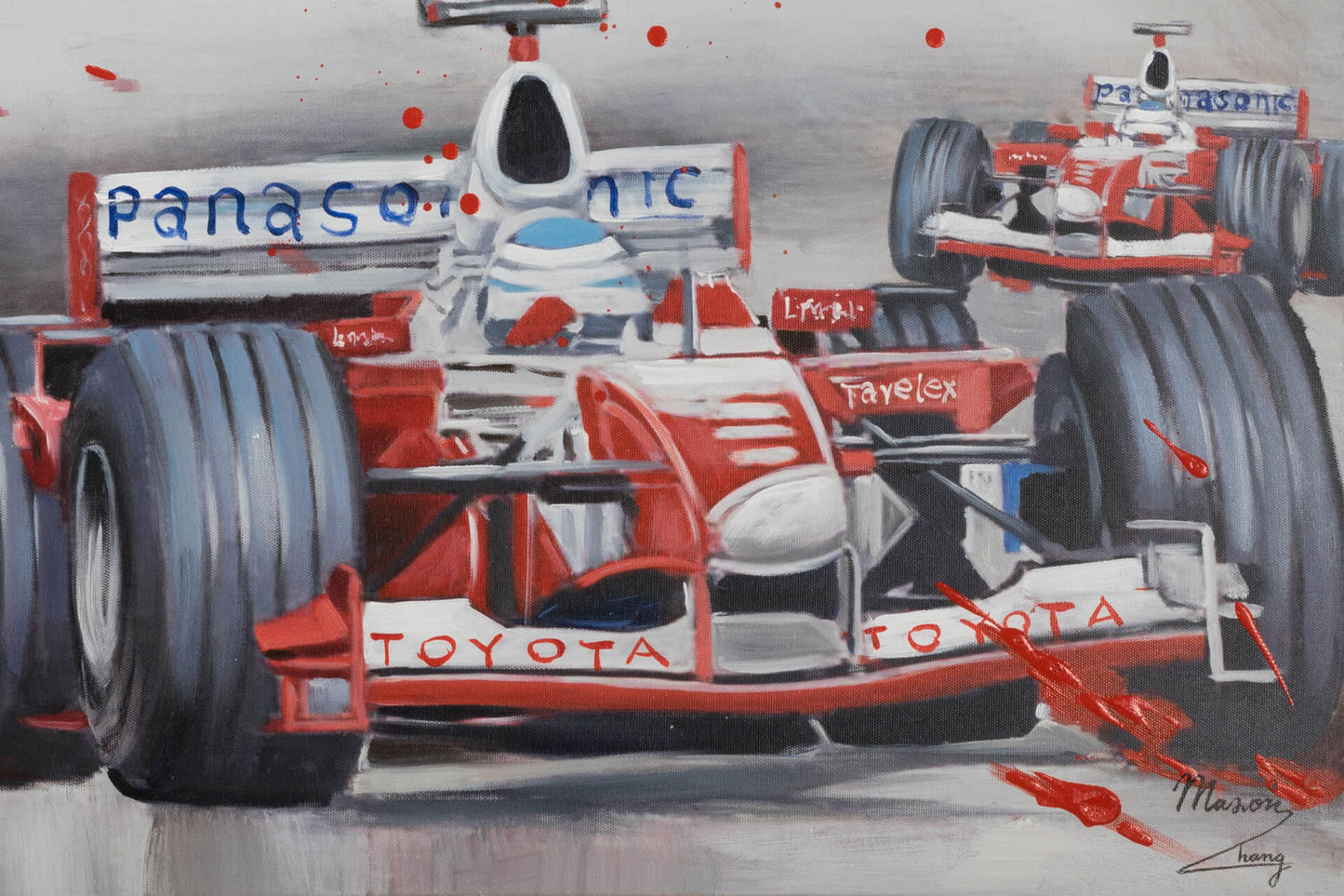 art-moderne-course-voiture-f1-peinture-huile-toile - Kikooyou Art Gallery