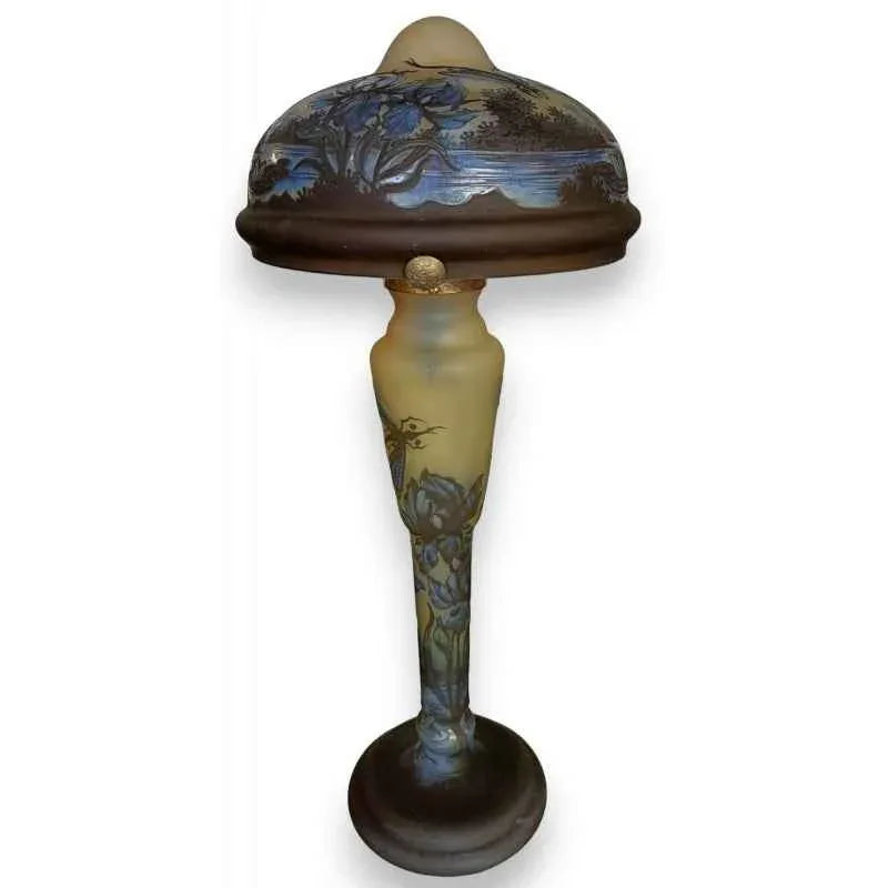 Lampe verre style GALLÉ Libellules - Kikooyou Art Gallery