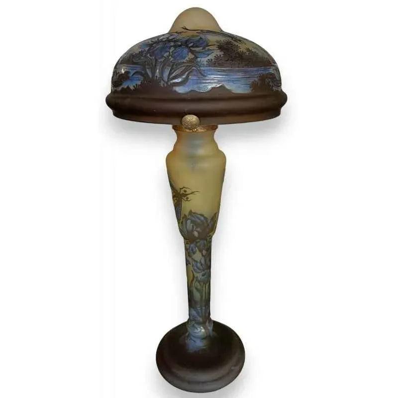 Lampe verre style GALLÉ Libellules - Kikooyou Art Gallery