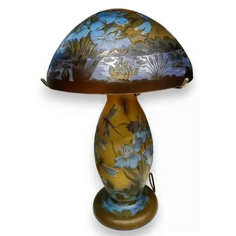 Lampe style GALLÉ "Libellules" en verre - Kikooyou Art Gallery