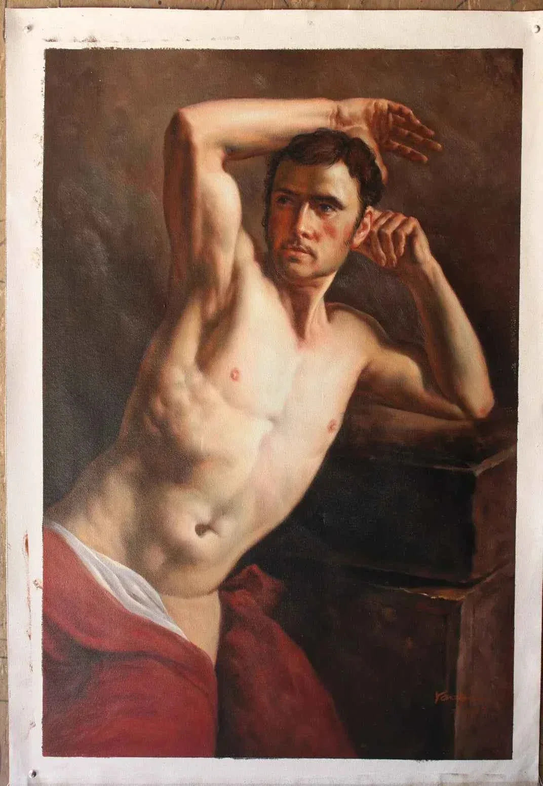 Nu masculin en buste d'après Théodore Géricault - Kikooyou Art Gallery