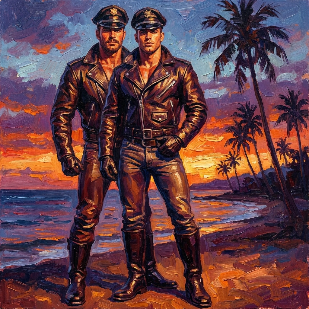 peinture huile sur toile faite sur commande - PORTRAIT BOGOSSE motards