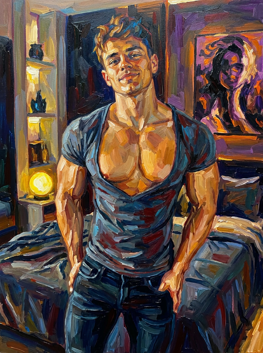 peinture huile sur toile faite sur commande - PORTRAIT BOGOSSE PECS