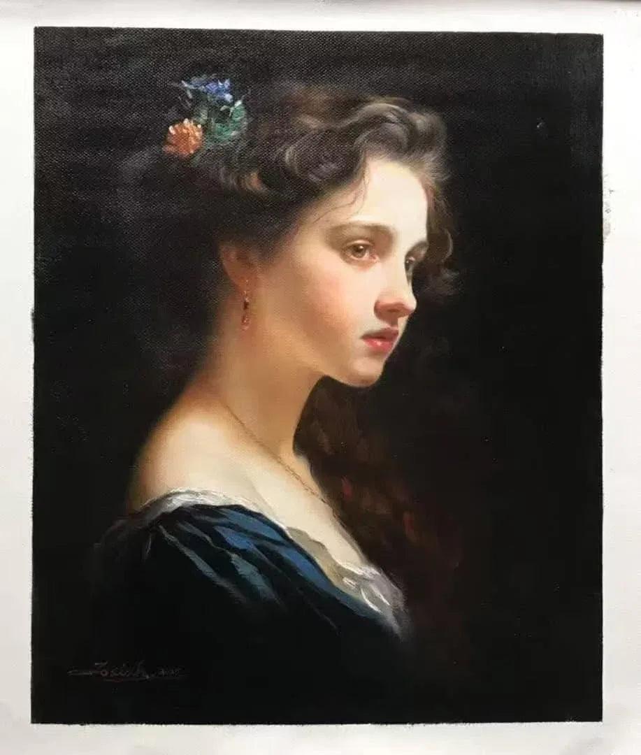 art-portrait-feminin-femme-peinture-huil e - Kikooyou Art Gallery