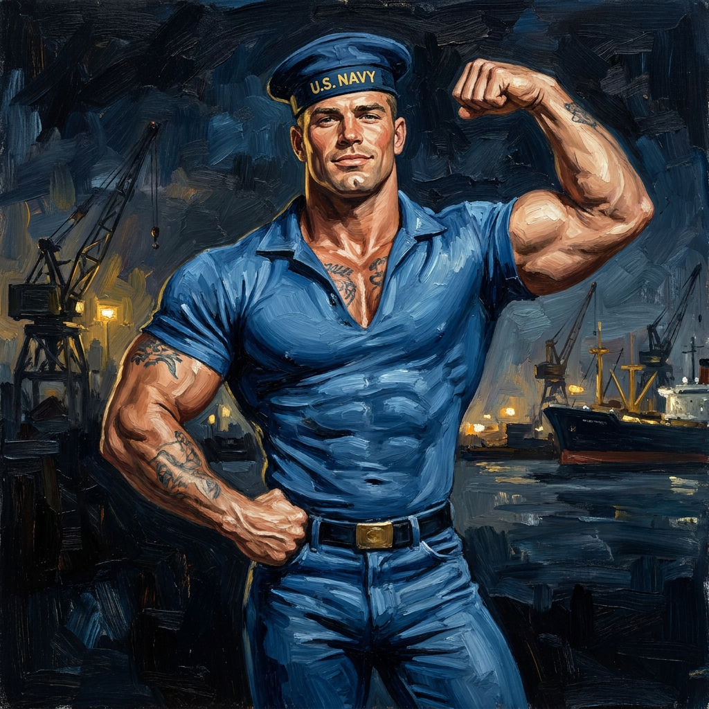 peinture huile sur toile faite sur commande - PORTRAIT BOGOSSE sailor