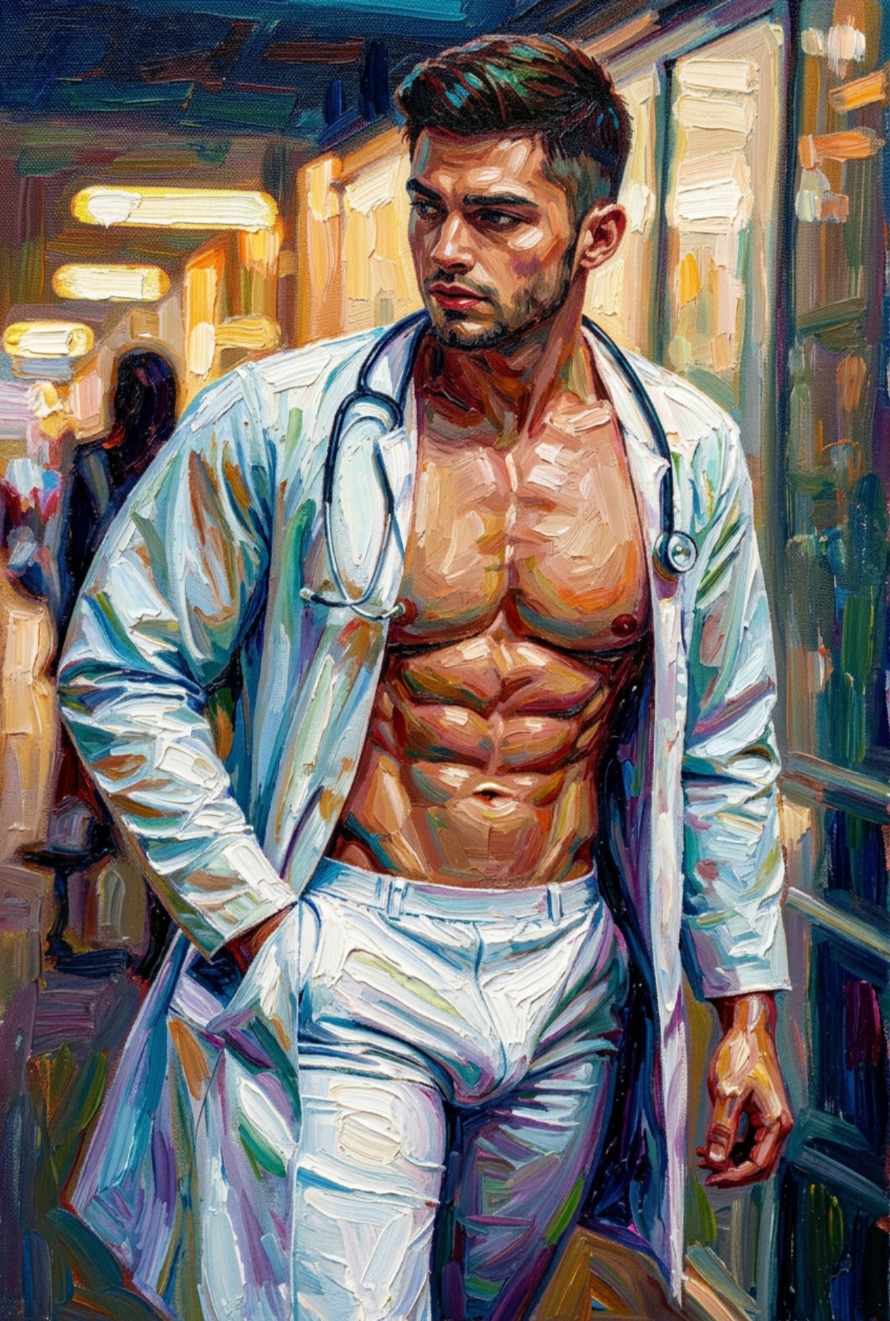 peinture huile sur toile faite sur commande - PORTRAIT BOGOSSE