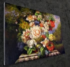 ar-decoration-nature morte bouquet-fleurs-peinture-huile-toile