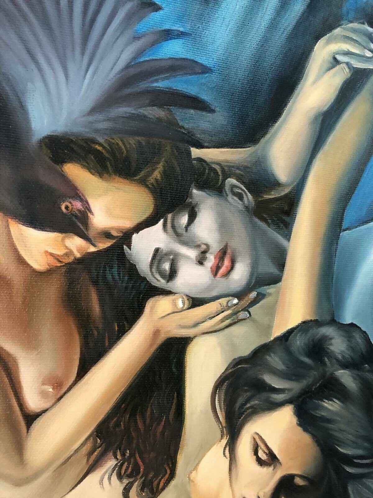 femme nue originale peinture surréaliste huile sur toile signée