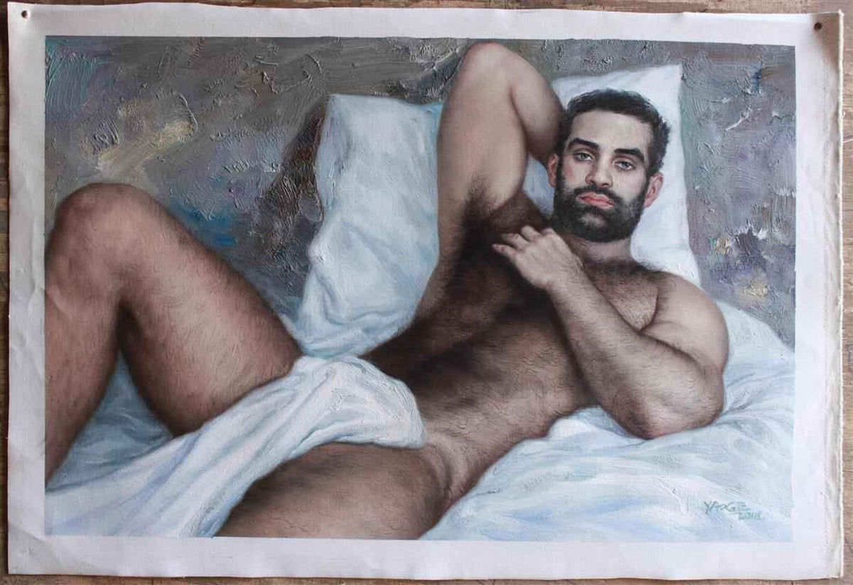 art tableau peinture érotique huile sur toile homme nu - Kikooyou Art Gallery