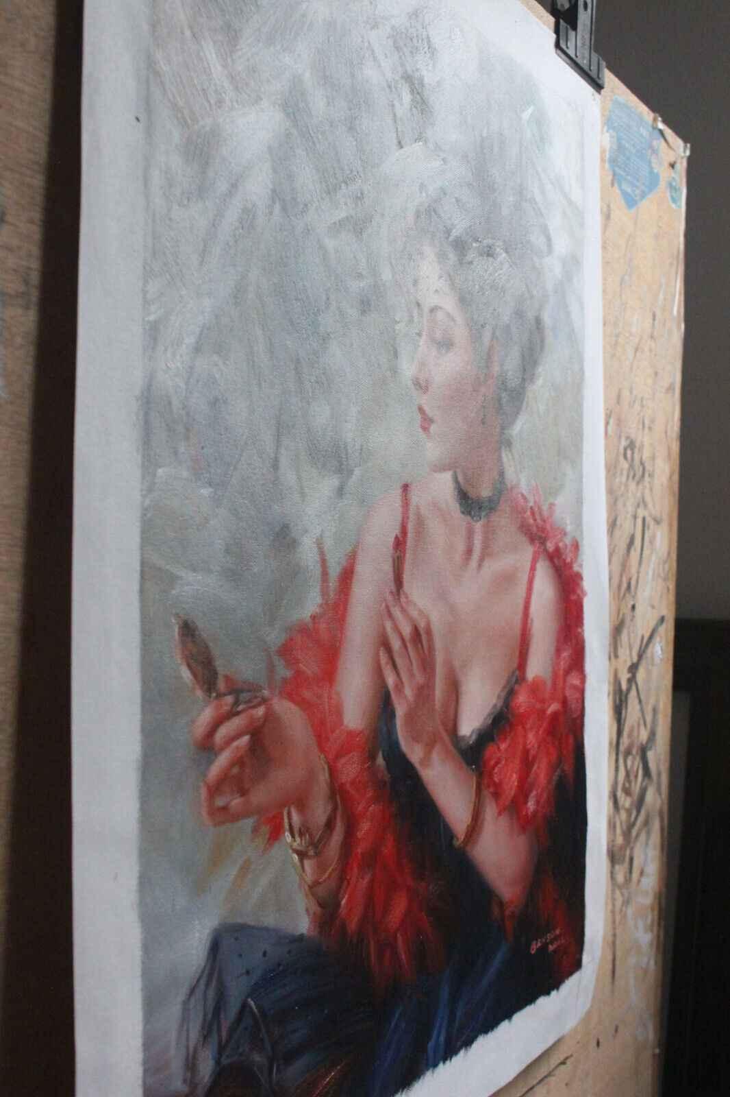 Art moderne beauté portrait fille peinture à l'huile sur toile - Kikooyou Art Gallery