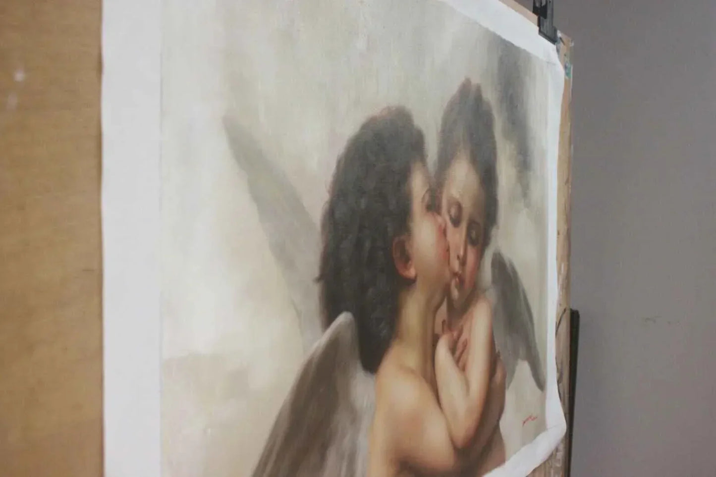 Reproduction d'art peinture à l'huile William-Adolphe Bouguereau le premier bisou - Kikooyou Art Gallery