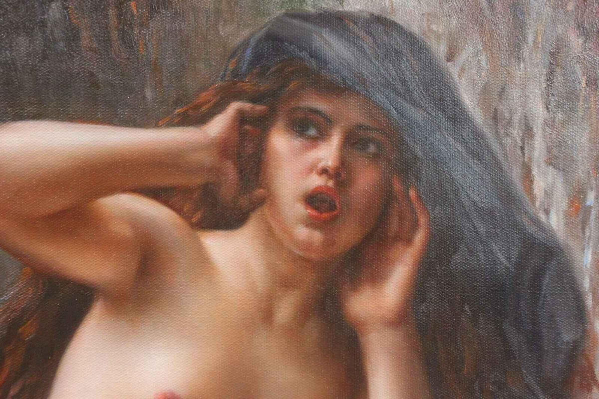 Repro peinture à l'huile Alexandre Cabanel Echo peint signé 24"x36" - Kikooyou Art Gallery