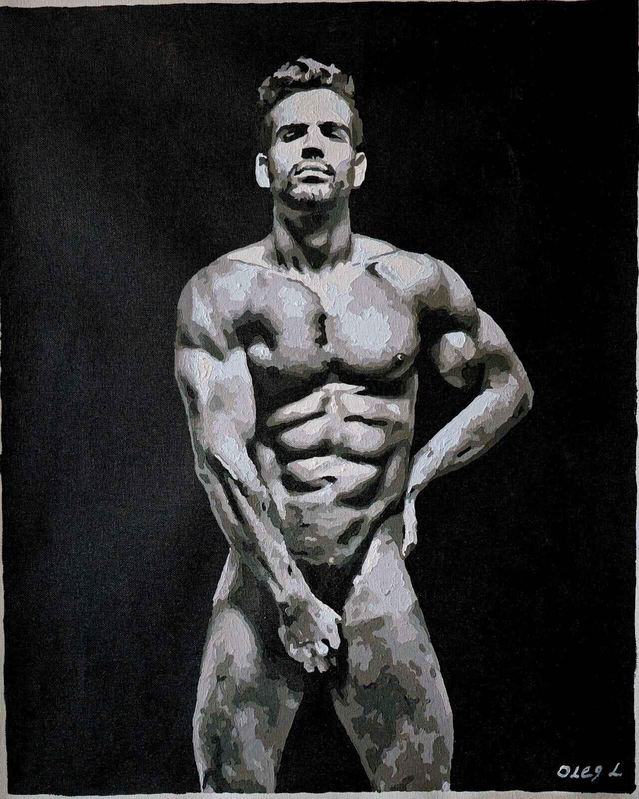 art gay peinture huile sur toile homme nu - Kikooyou Art Gallery