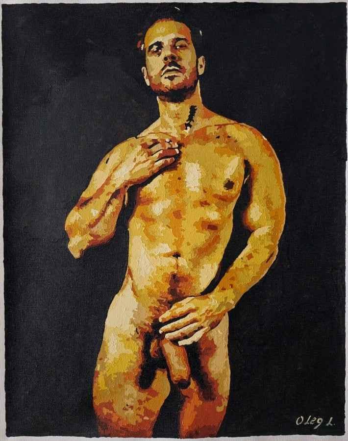 art gay peinture huile sur toile homme nu - Kikooyou Art Gallery