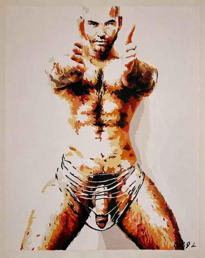 art gay peinture huile sur toile homme nu - Kikooyou Art Gallery