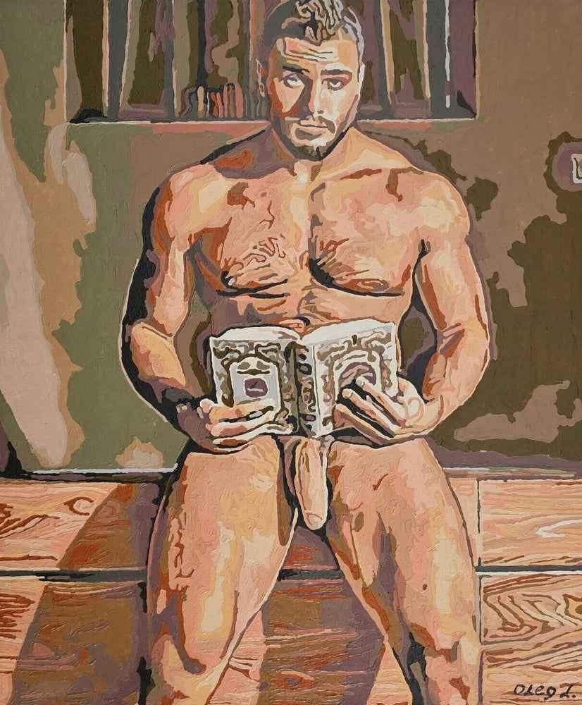 art érotique peinture huile sur toile gay homme nu - Kikooyou Art Gallery