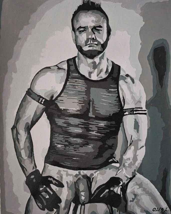 art érotique peinture huile sur toile gay homme nu - Kikooyou Art Gallery