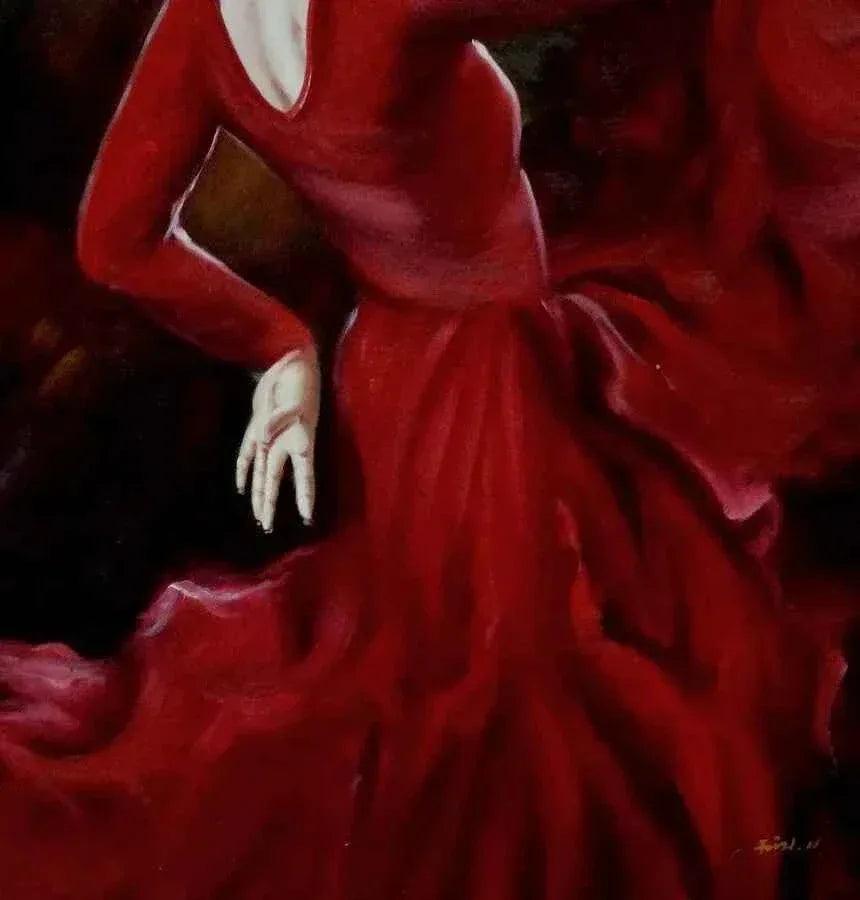 art-Peinture à l'huile sur toile -danseuse de flamenco-érotique - Kikooyou Art Gallery