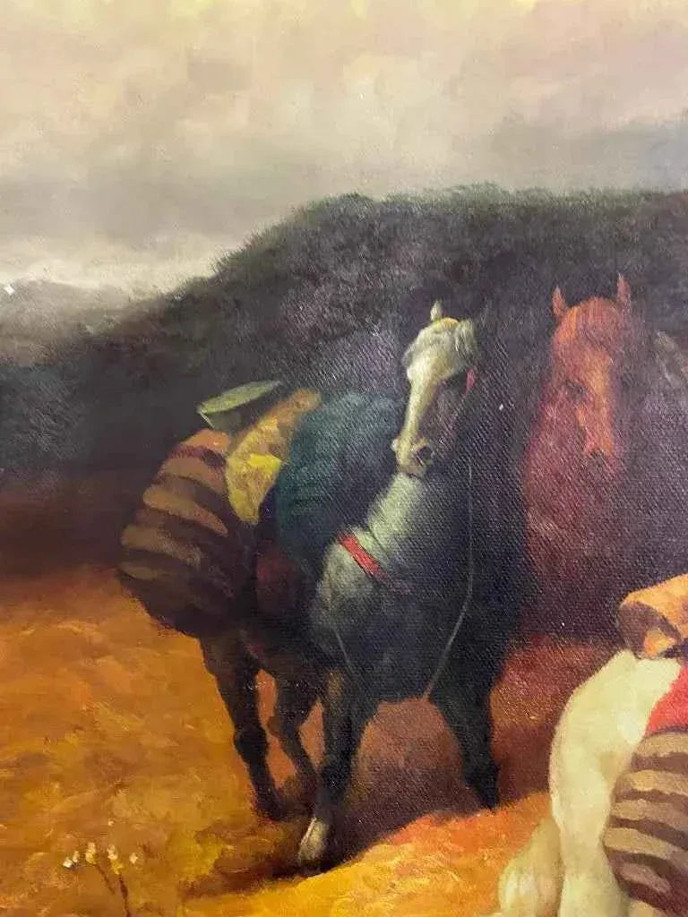 art-orientalisme-cavalier-arabe-peinture-huile sur toile - Kikooyou Art Gallery