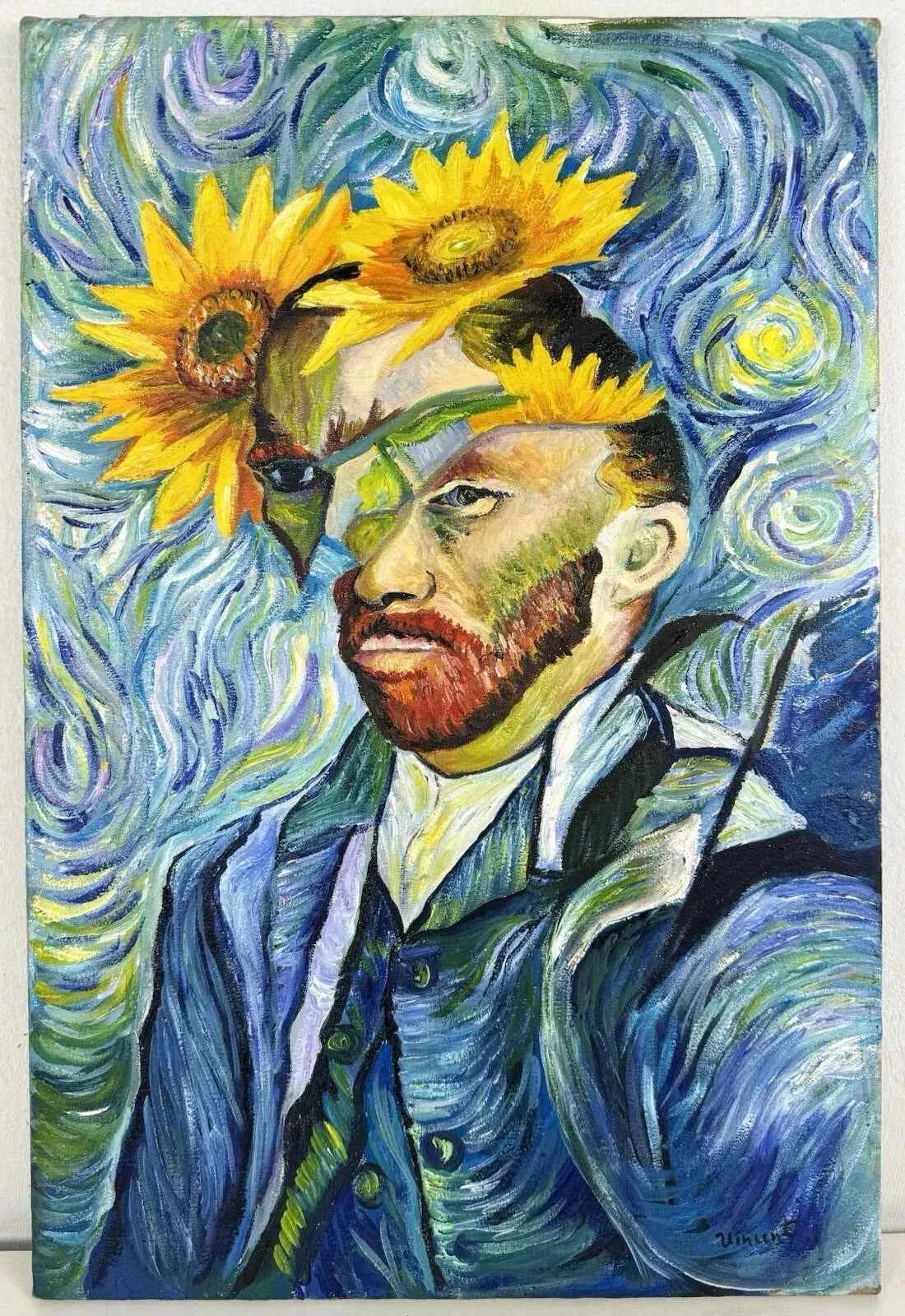 art-surréalisme-portrait-van gogh-peinture-huile sur toile - Kikooyou Art Gallery