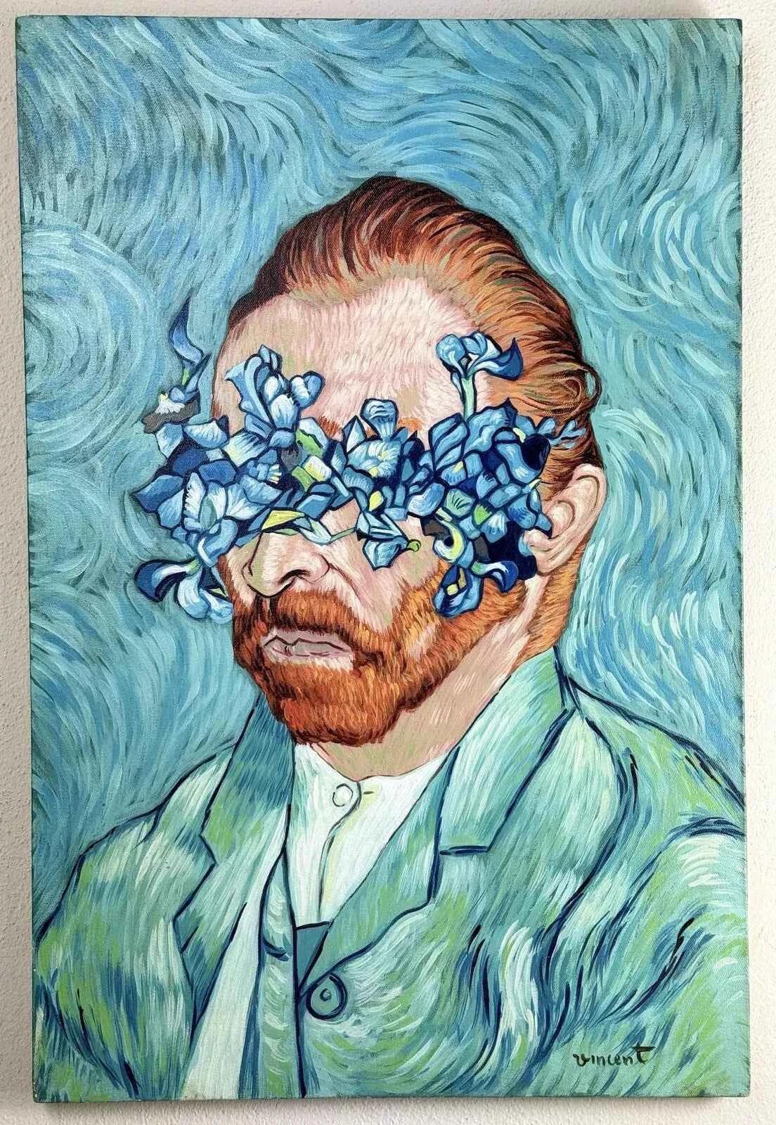 art-surréalisme-portrait-van gogh-peinture-huile sur toile - Kikooyou Art Gallery