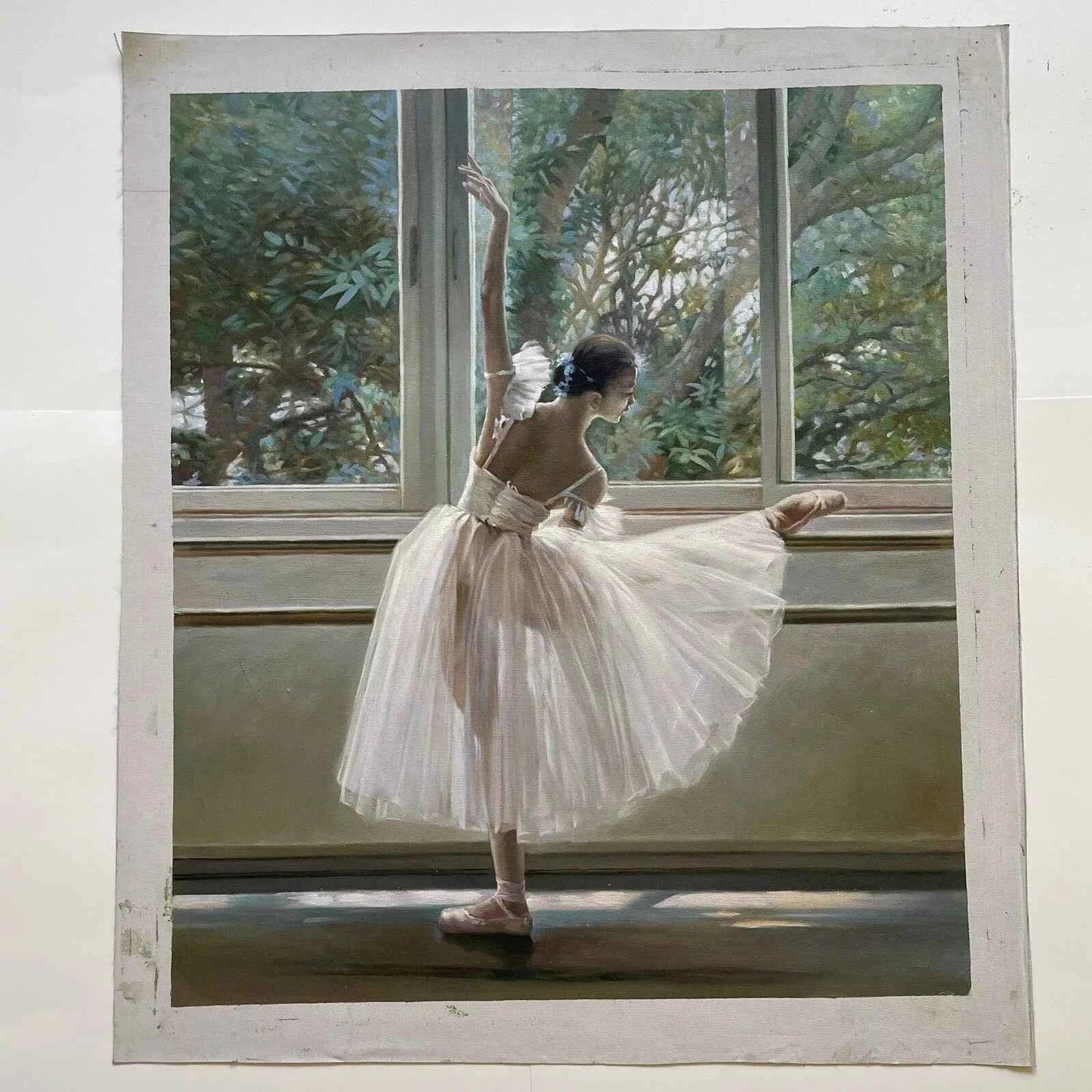 art-portrait-scène-danseuse-ballerine-ballet-peinture-huile sur toile - Kikooyou Art Gallery