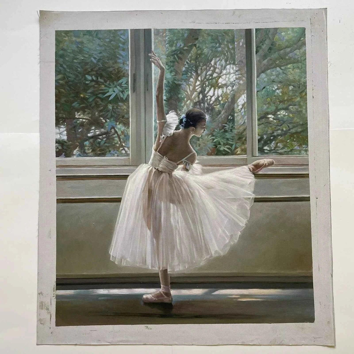 art-portrait-scène-danseuse-ballerine-ballet-peinture-huile sur toile - Kikooyou Art Gallery