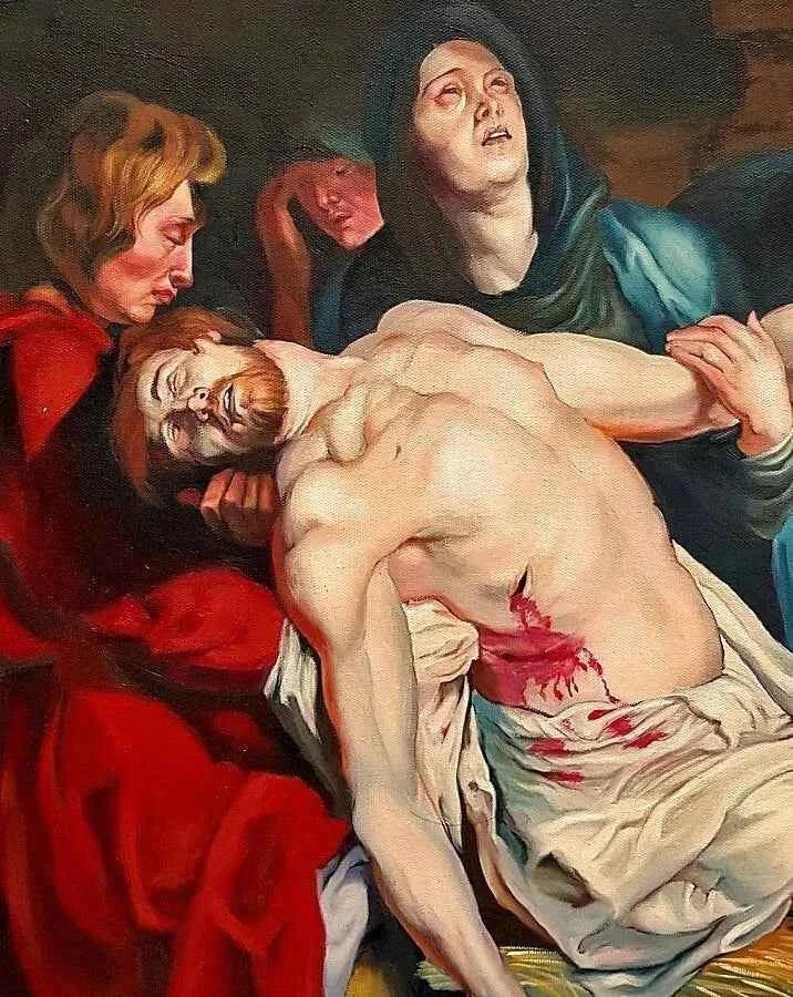 art-religieux-mort-Jésus-Christ-peinture-huile sur toile - Kikooyou Art Gallery
