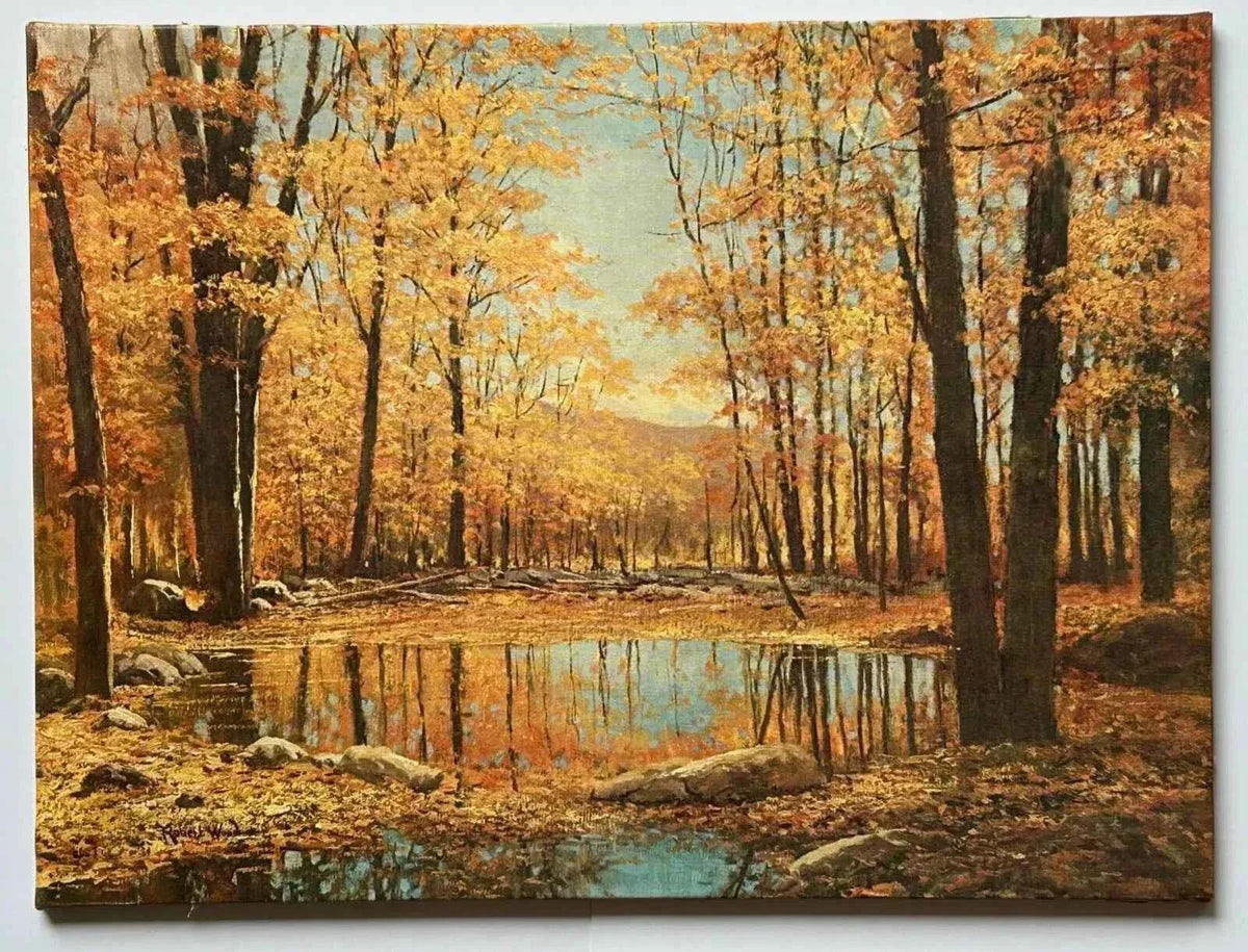 Tableau huile sur toile paysage foret Robert Wood - Kikooyou Art Gallery