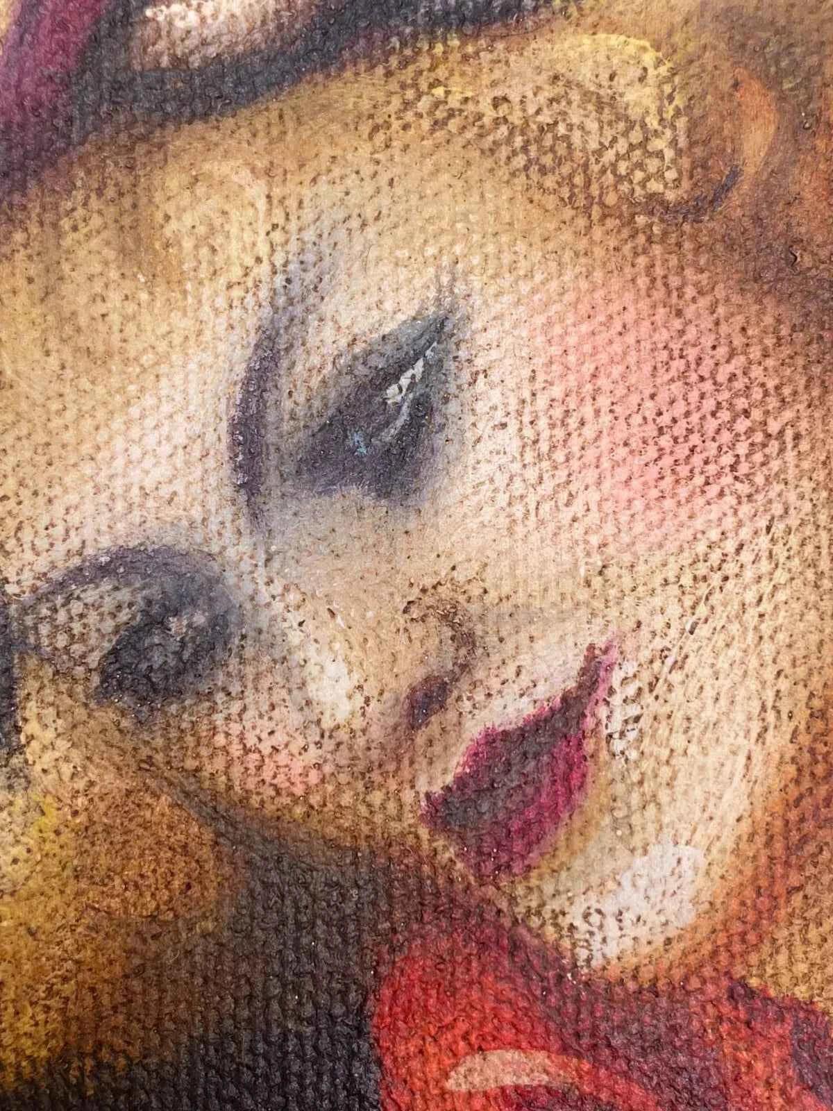 art-scène-vie-port-marin-filles-escale-peinture-huile-toile - Kikooyou Art Gallery