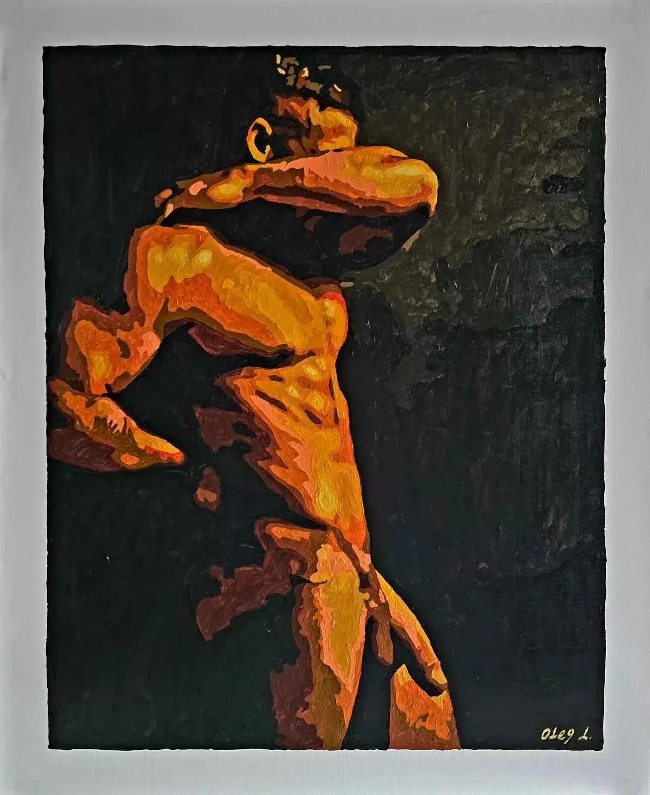 art-nu-homme-intégrale-musclé-gay-peinture-huile-toile - Kikooyou Art Gallery