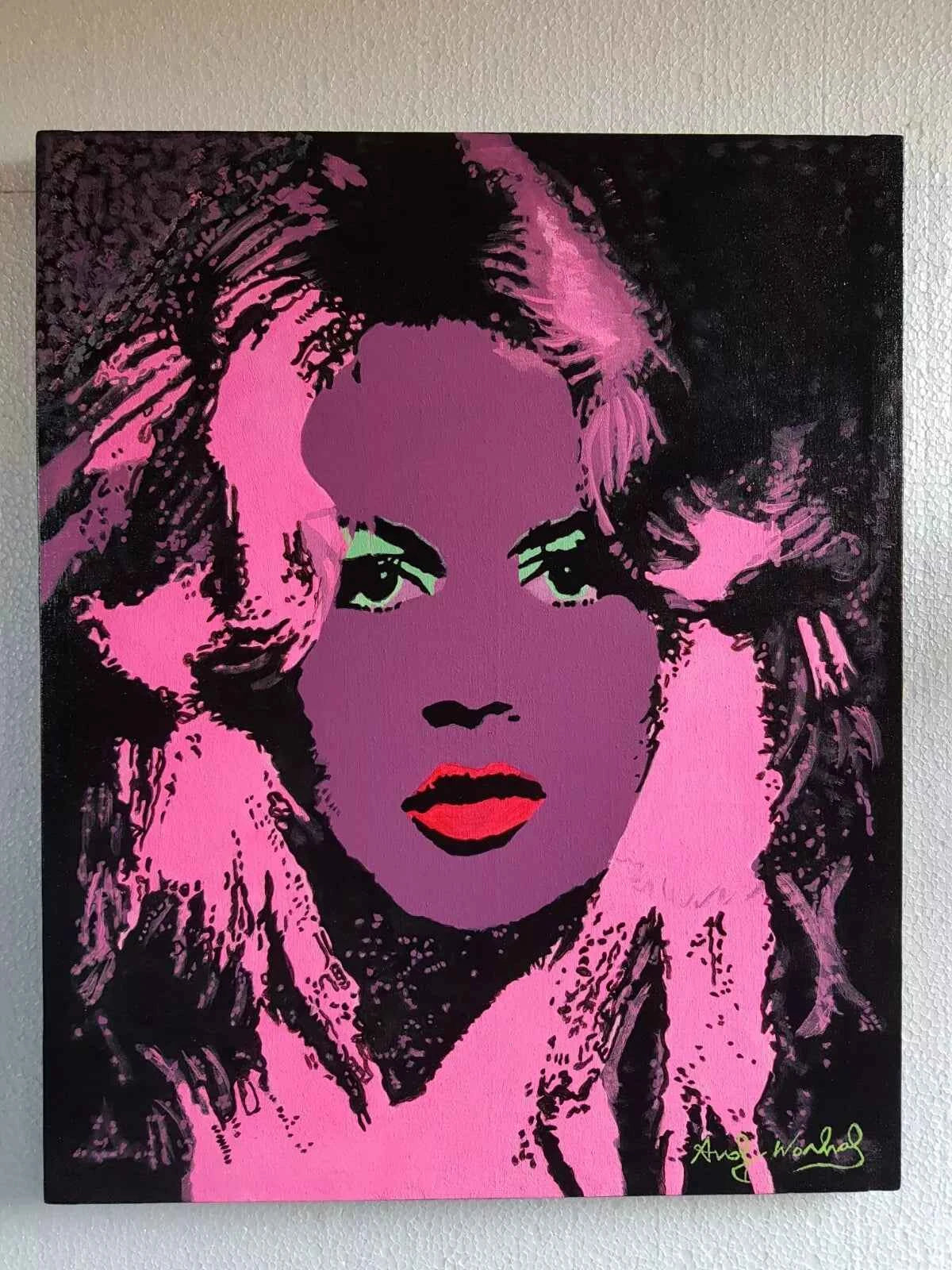 pop art-portrait-femme-yeux-peinture-huile-toile