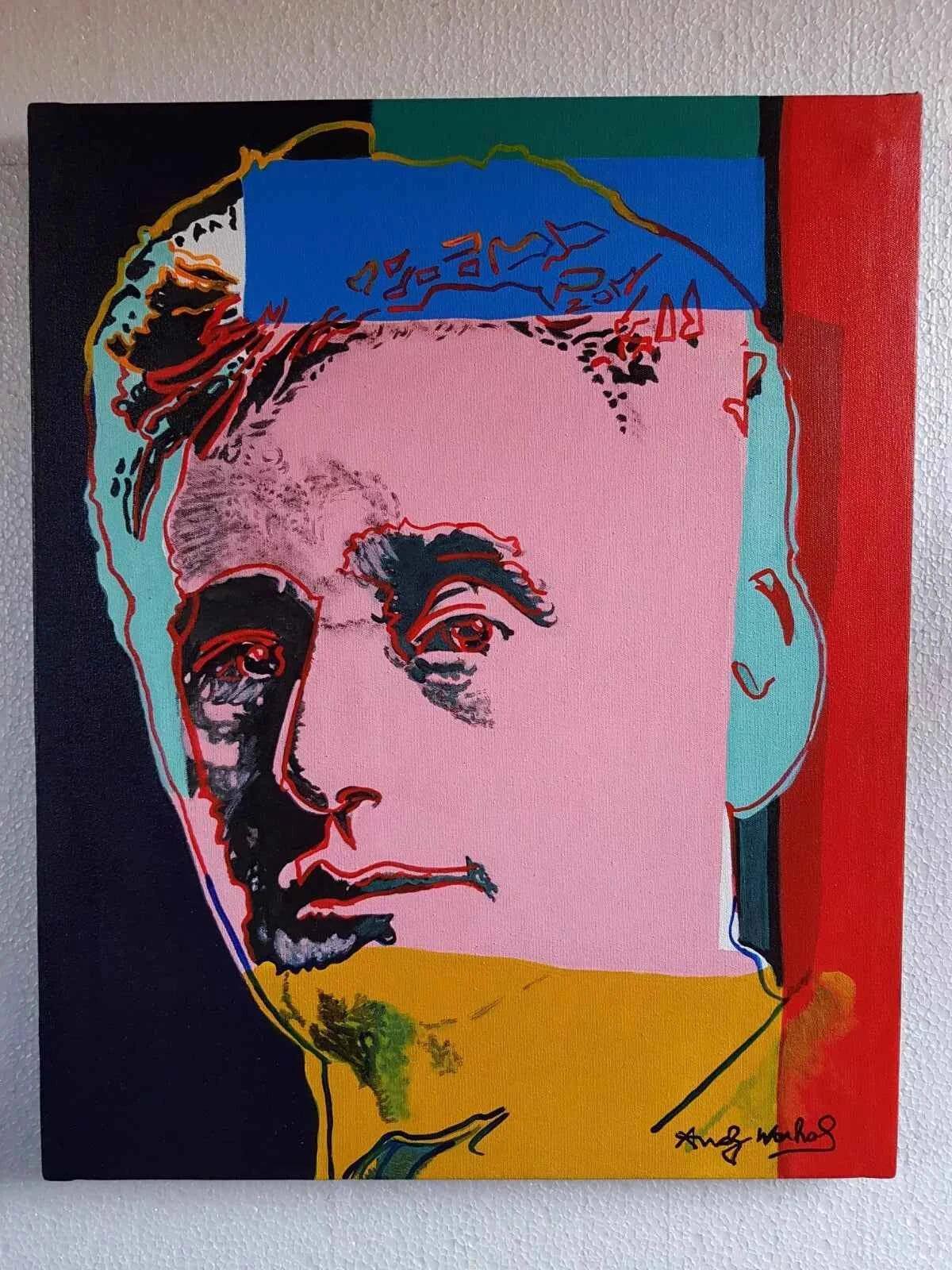 pop art-portrait-homme-peinture-huile-toile - Kikooyou Art Gallery