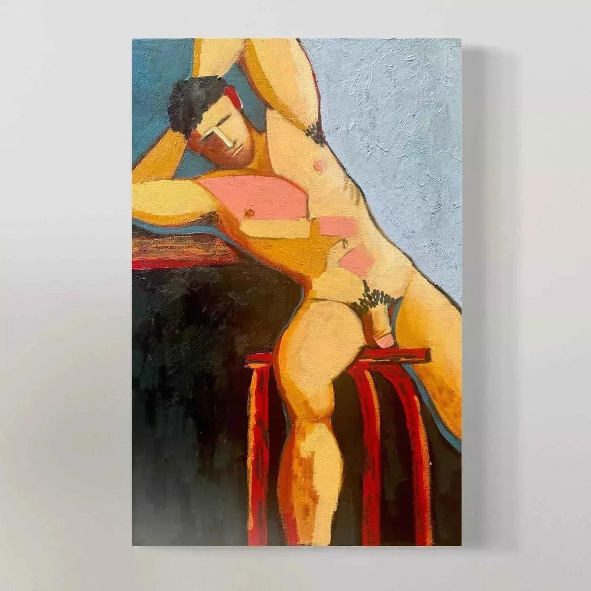 art-moderne-nu-masculin-homme-peinture-originale-huile-toile (Copie) - Kikooyou Art Gallery