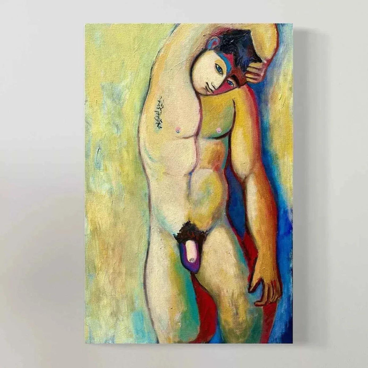 art-moderne-nu-masculin-homme-peinture-originale-huile-toile (Copie) (Copie) - Kikooyou Art Gallery