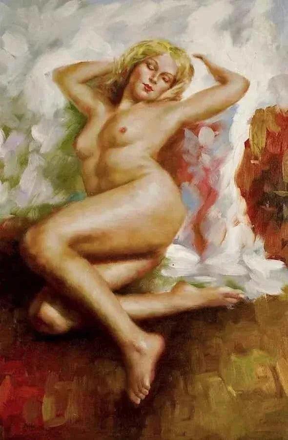 art-érotique-nue-intégrale-féminin-femme-sexy-sensuelle-peinture-huile-toile - Kikooyou Art Gallery