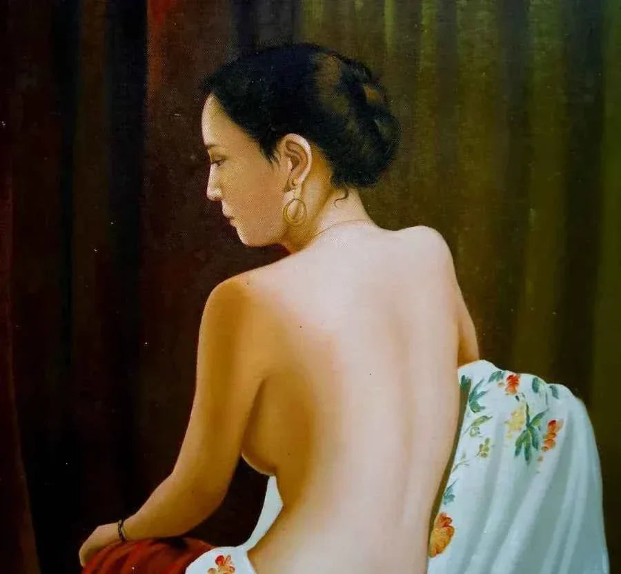 art-nue-féminin-asiatique-érotique-peinture-huile-toile - Kikooyou Art Gallery