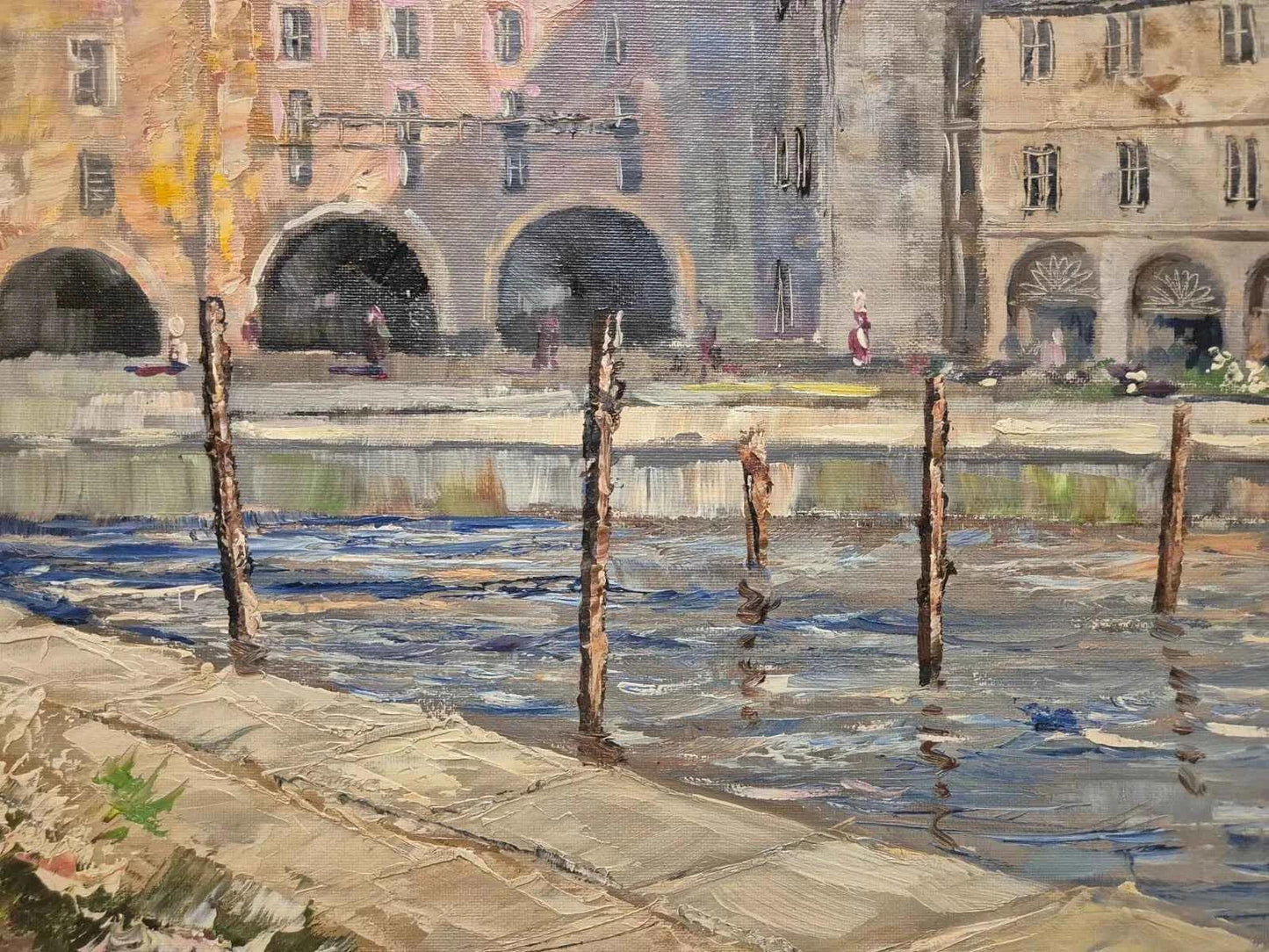 art-paysage-italie-village-peinture-huile-toile - Kikooyou Art Gallery