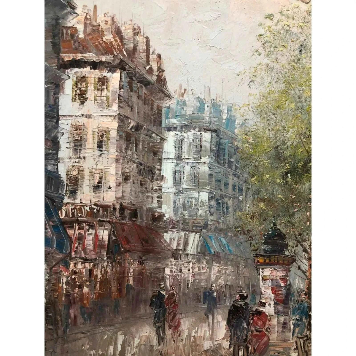 Vintage Oil Painting Paris City Landscape by Burnt L. - Kikooyou Art Gallery