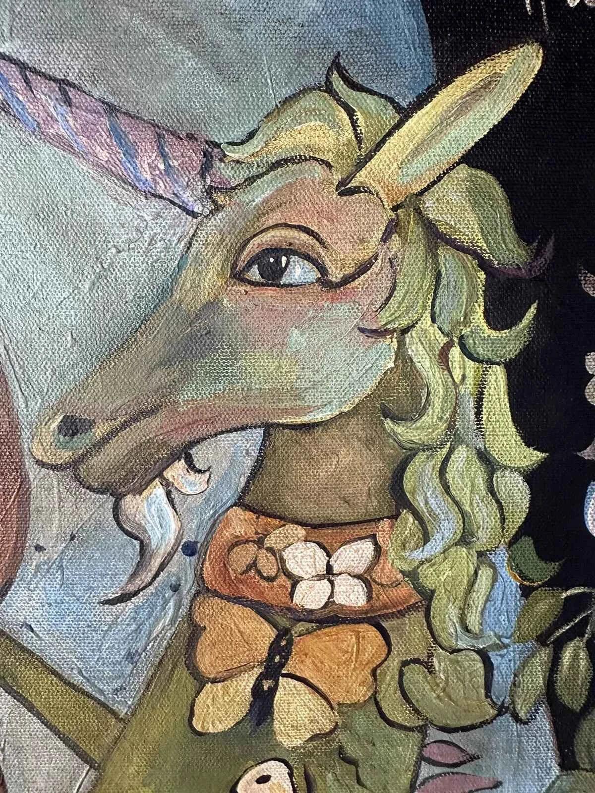 art-surréalisme-moderne-licorne-miroir-peinture-huile-toile - Kikooyou Art Gallery