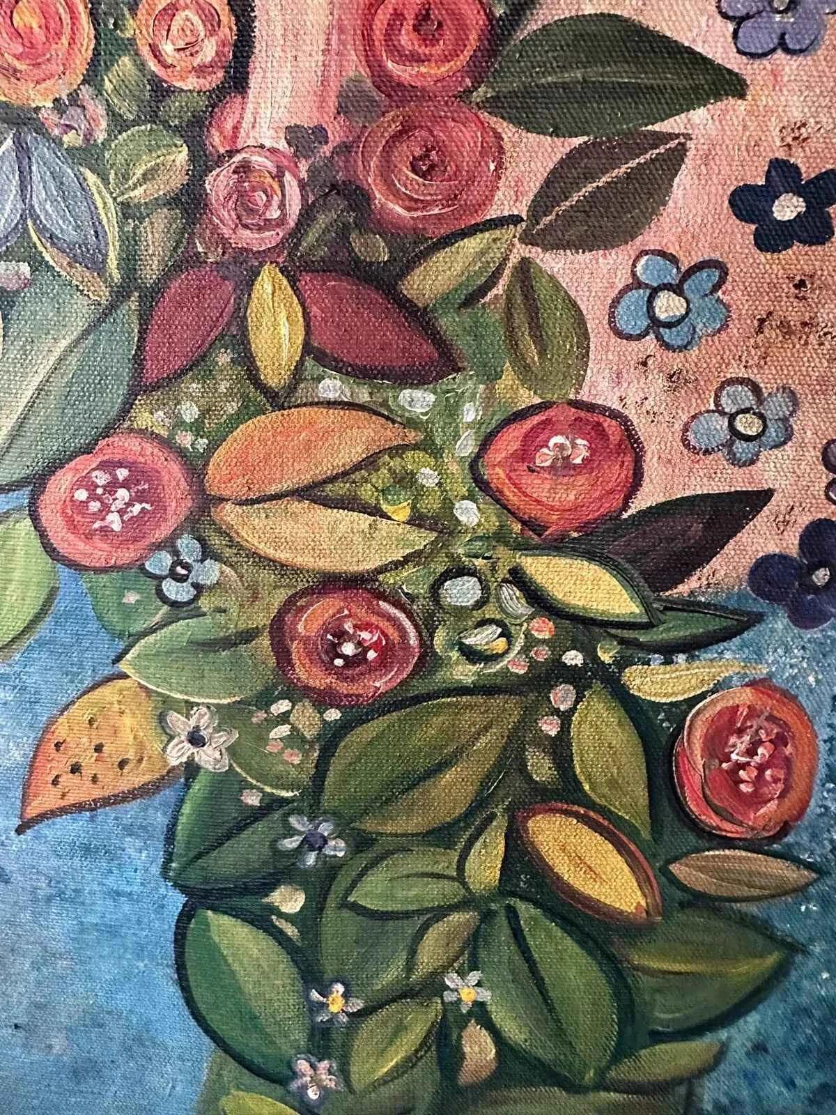 art-surréalisme-moderne-licorne-fleurs-peinture-huile-toile - Kikooyou Art Gallery