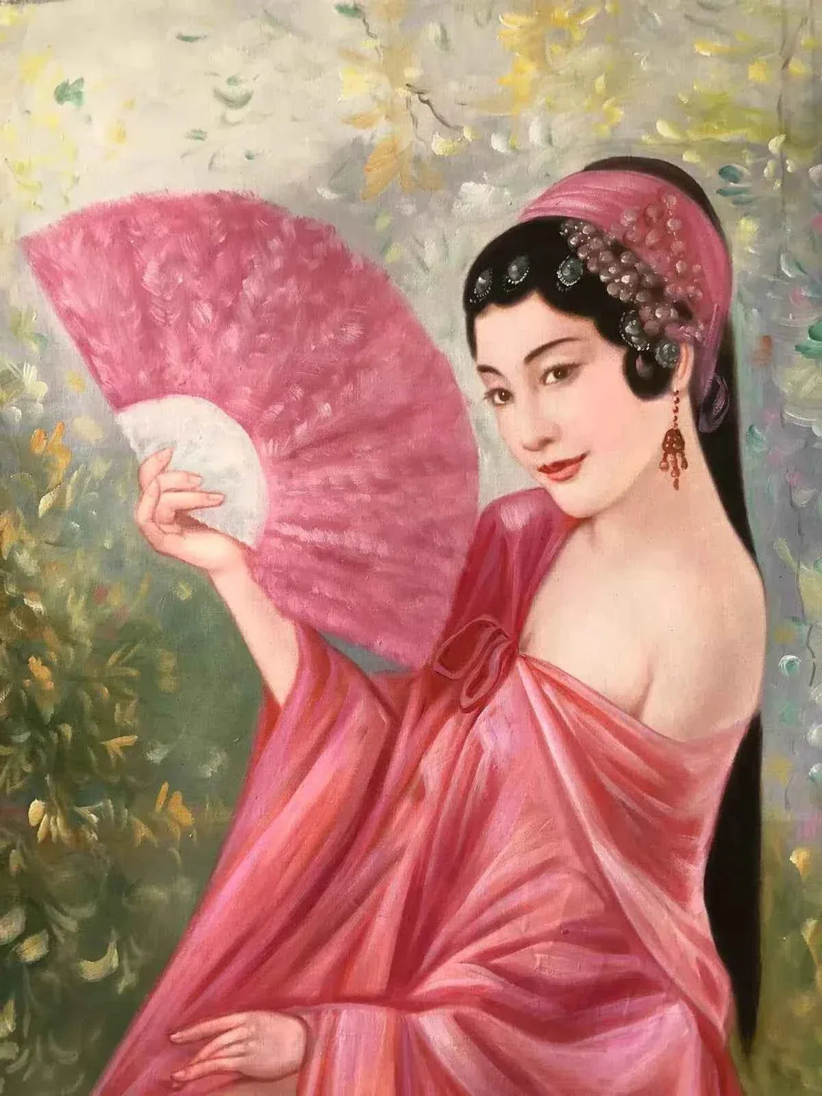art-portrat-féminin-femme-chinoise-peinture-huile-toile - Kikooyou Art Gallery
