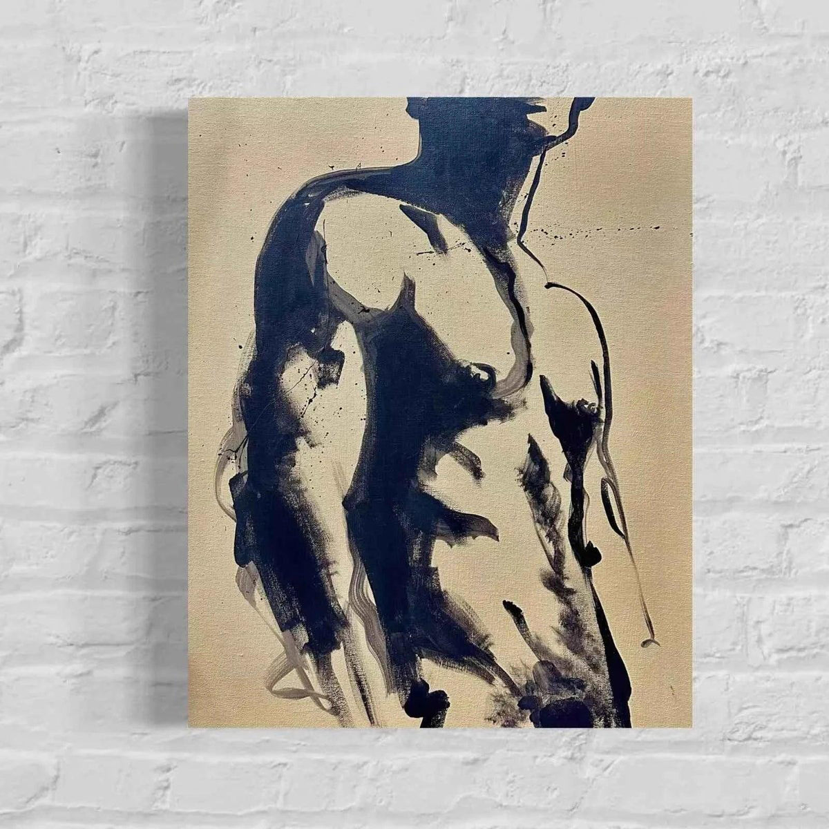 art-moderne-nu-masculin-homme-peinture-originale-huile-toile - Kikooyou Art Gallery