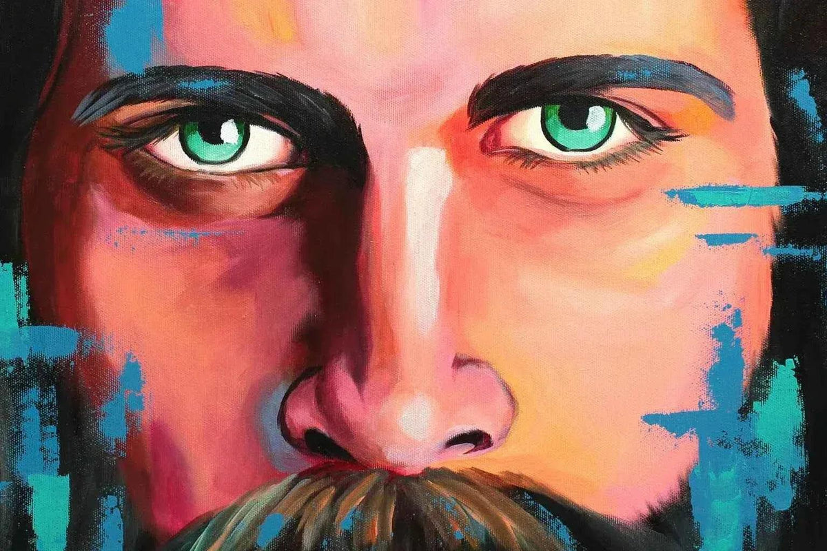 art-moderne-portrait-masculin-homme-peinture-acrylique-toile - Kikooyou Art Gallery