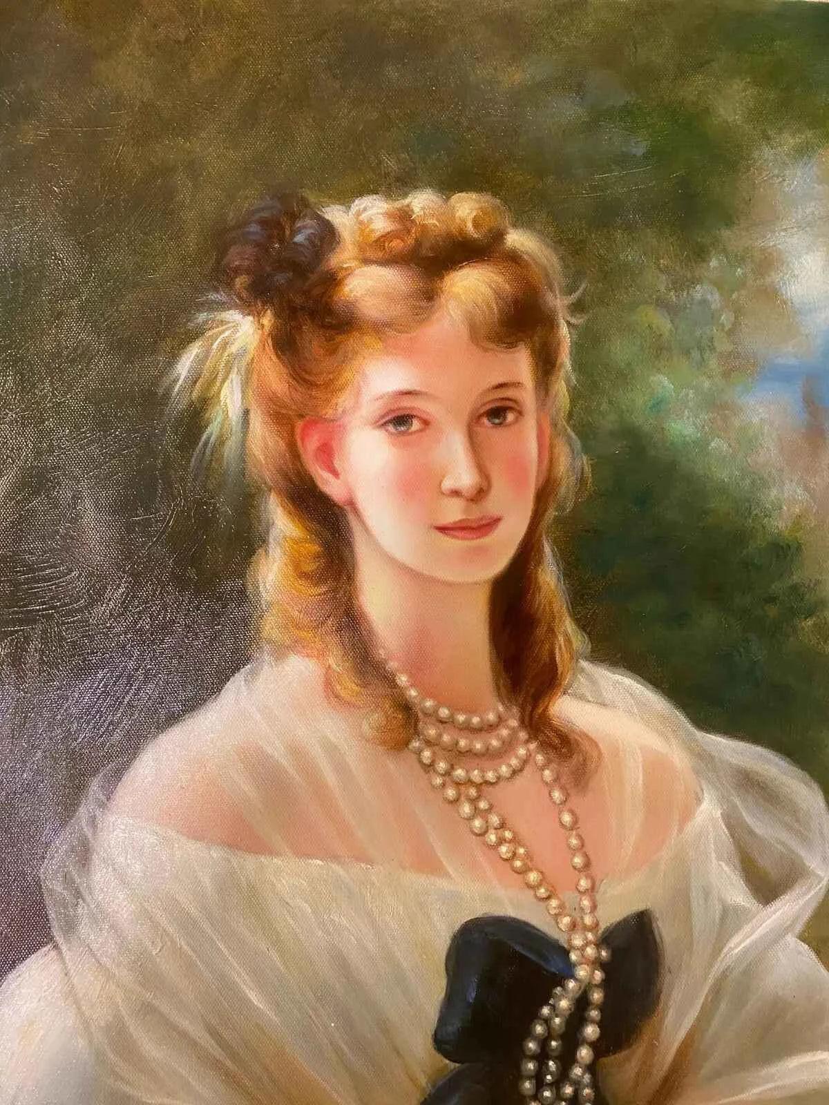 art-portrait-féminin-femme-princesse-royale-peinture-huile-toile - Kikooyou Art Gallery
