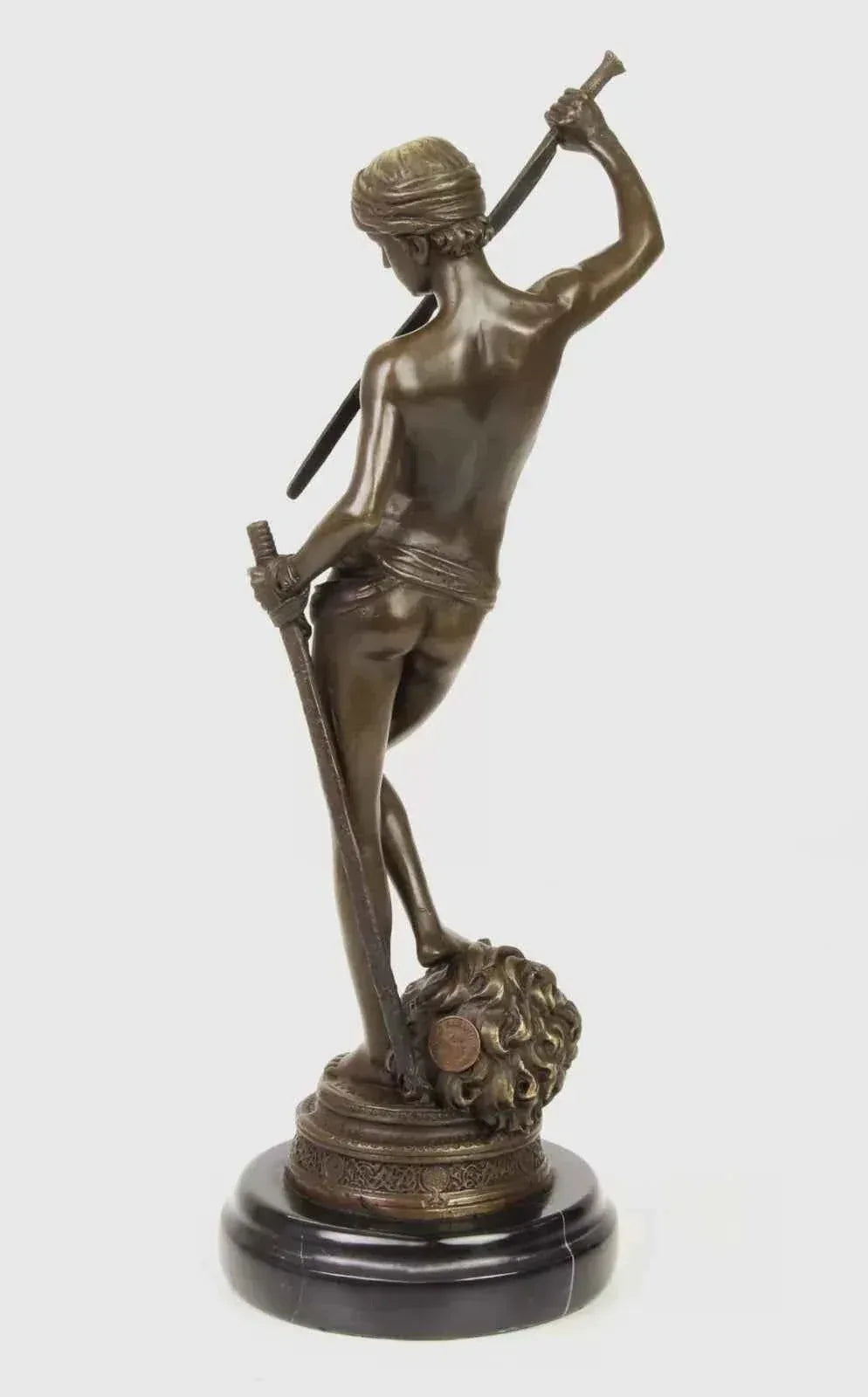 Figurine en bronze homme nu nu érotique -David-sculpture socle en marbre signée - Kikooyou Art Gallery