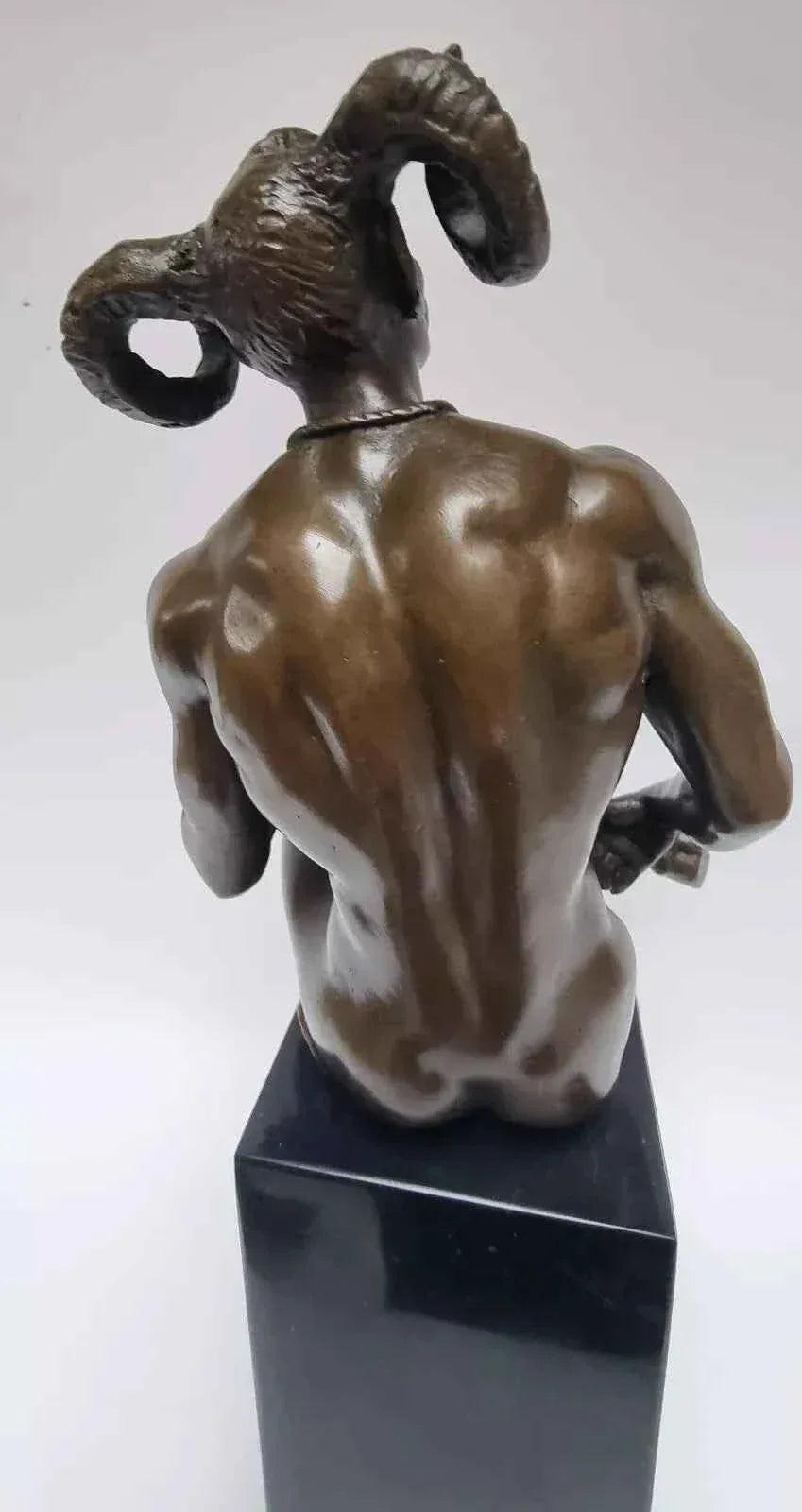 décoration-statue-bronze-diable-crane-tête-mort - Kikooyou Art Gallery