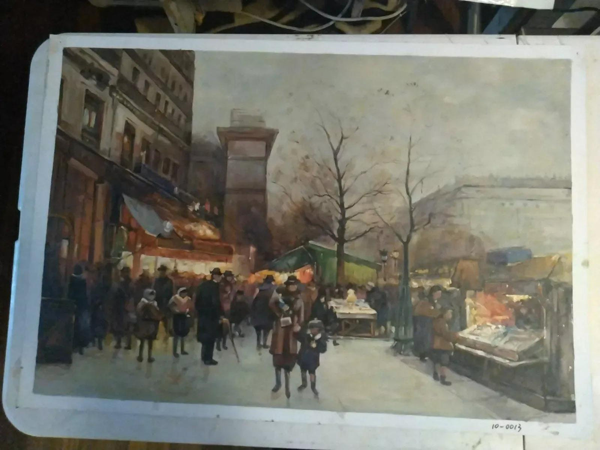art-scène-vie-personnages-rue-Paris-peinture huile toile - Kikooyou Art Gallery