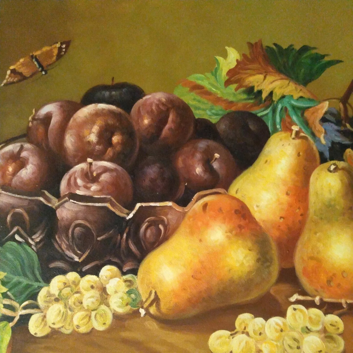 art-nature-morte-fruits-poires-peinture-huile-toile